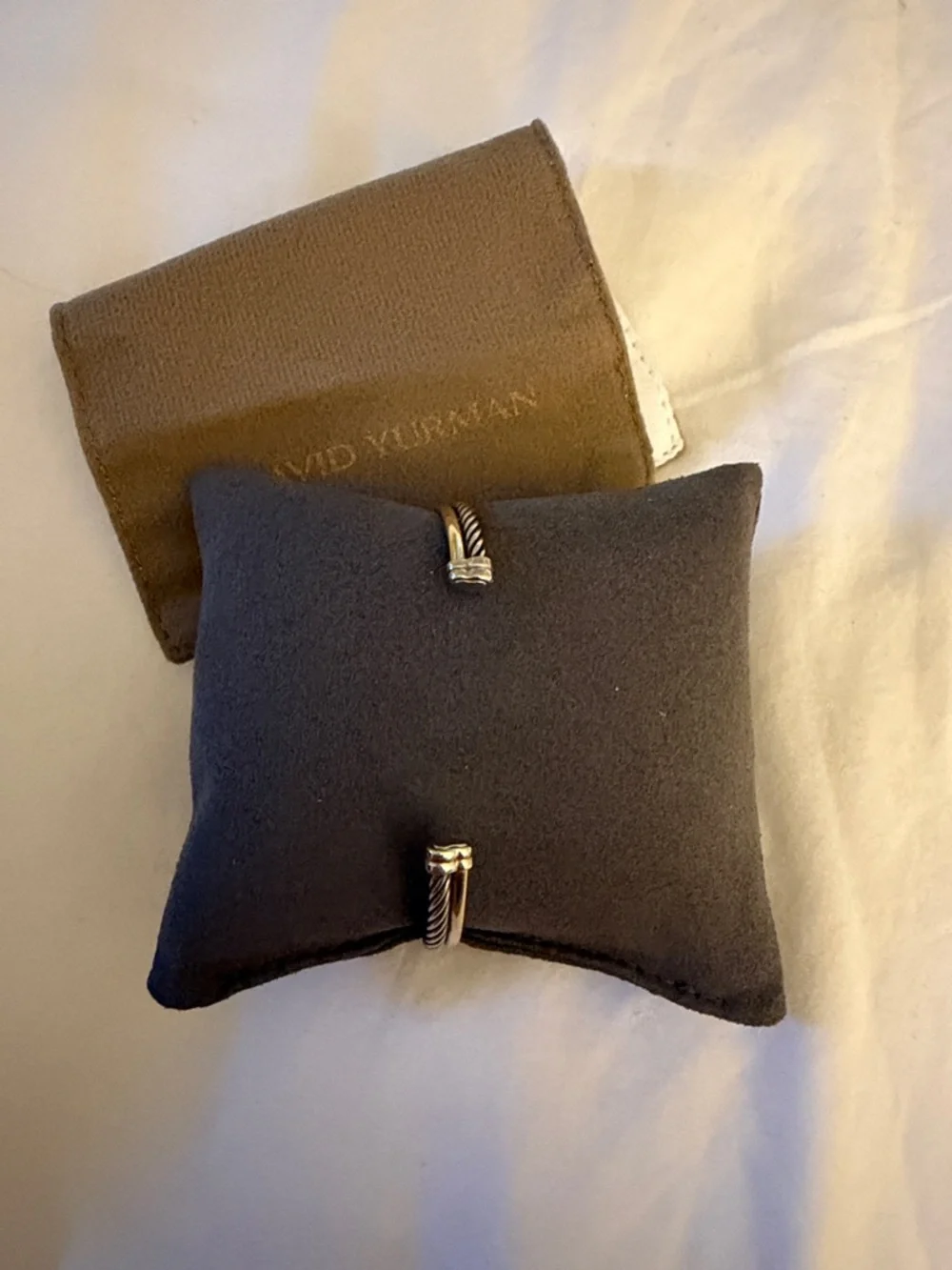 David Yurman Two-Tone Cable Bracelet in Gold and Silver - Picture 2 of 8